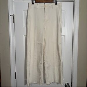 Oat New York Women's Cream White Wide Leg High Stretch Jeans